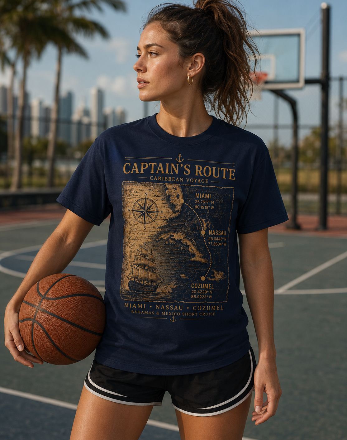 Miami to Cozumel Nautical Travel Tee