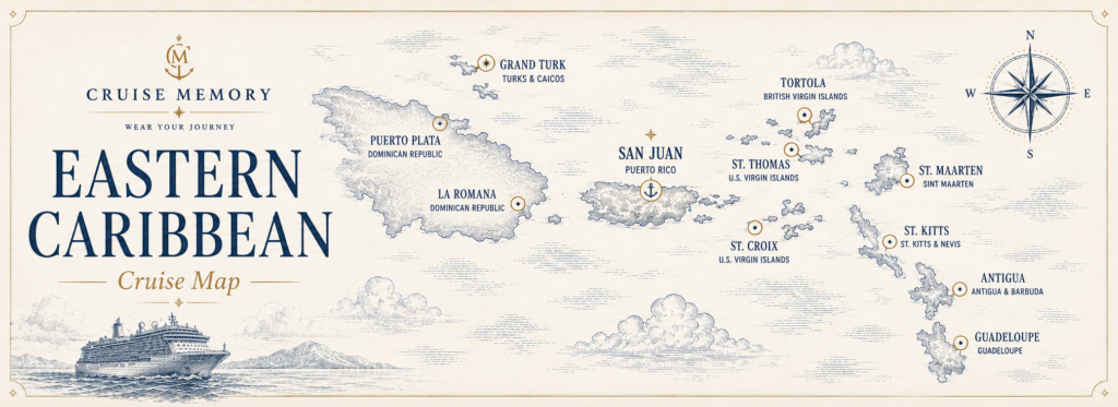 Eastern Caribbean Cruise Map Banner