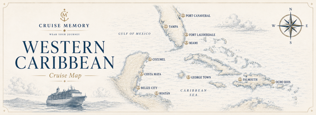 Western Caribbean Cruise Map Banner