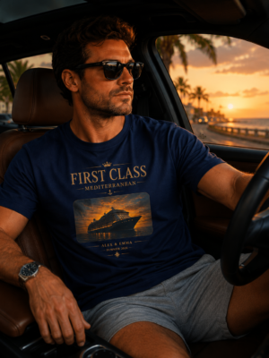 Personalized First Class Cruise Tee – Driving Lifestyle Mockup