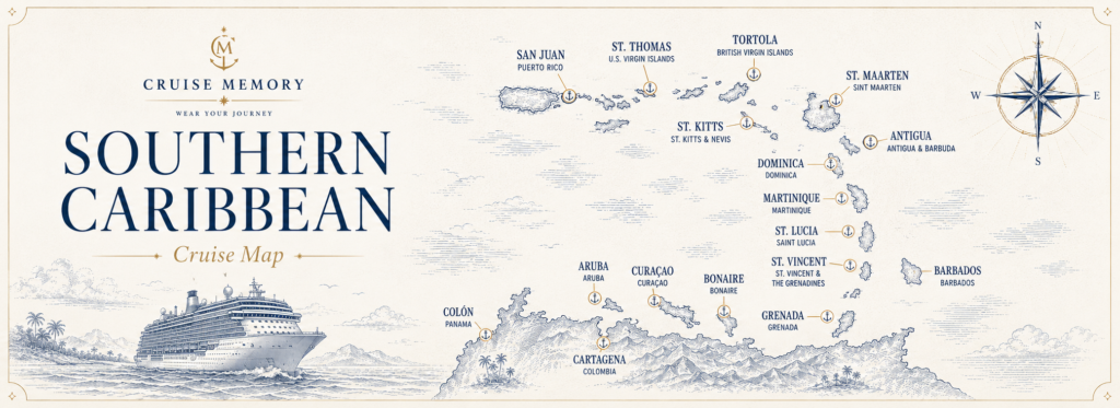 Southern Caribbean Cruise Map Banner
