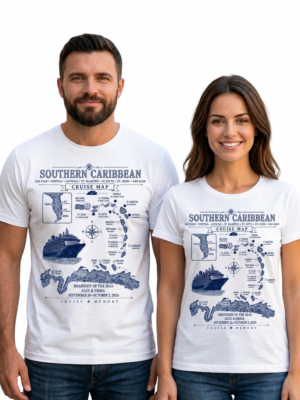 Southern Caribbean Cruise Couple T-Shirt Mockup – Rhapsody of the Seas