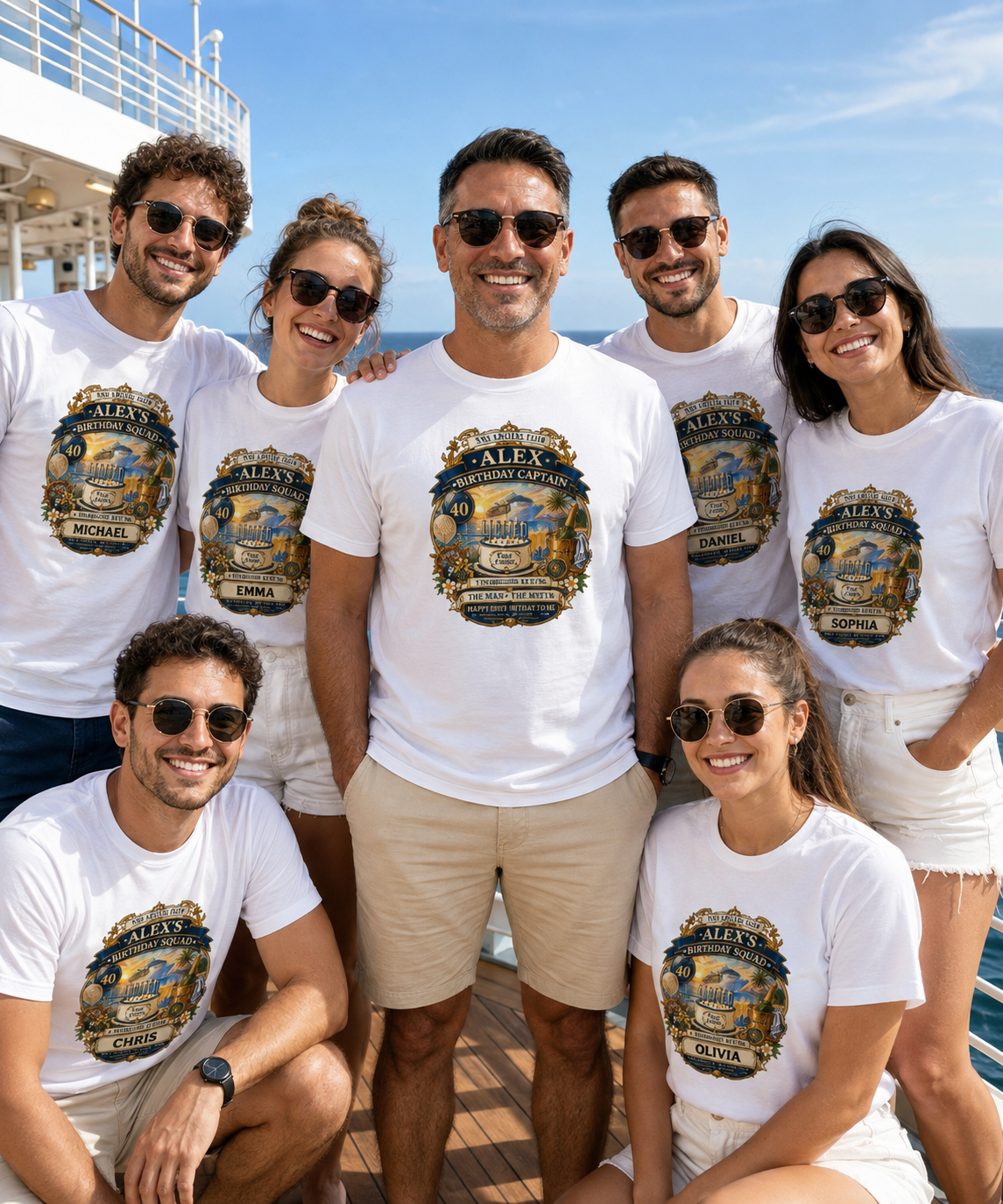 Personalized Birthday Captain Cruise Squad Group Mockup