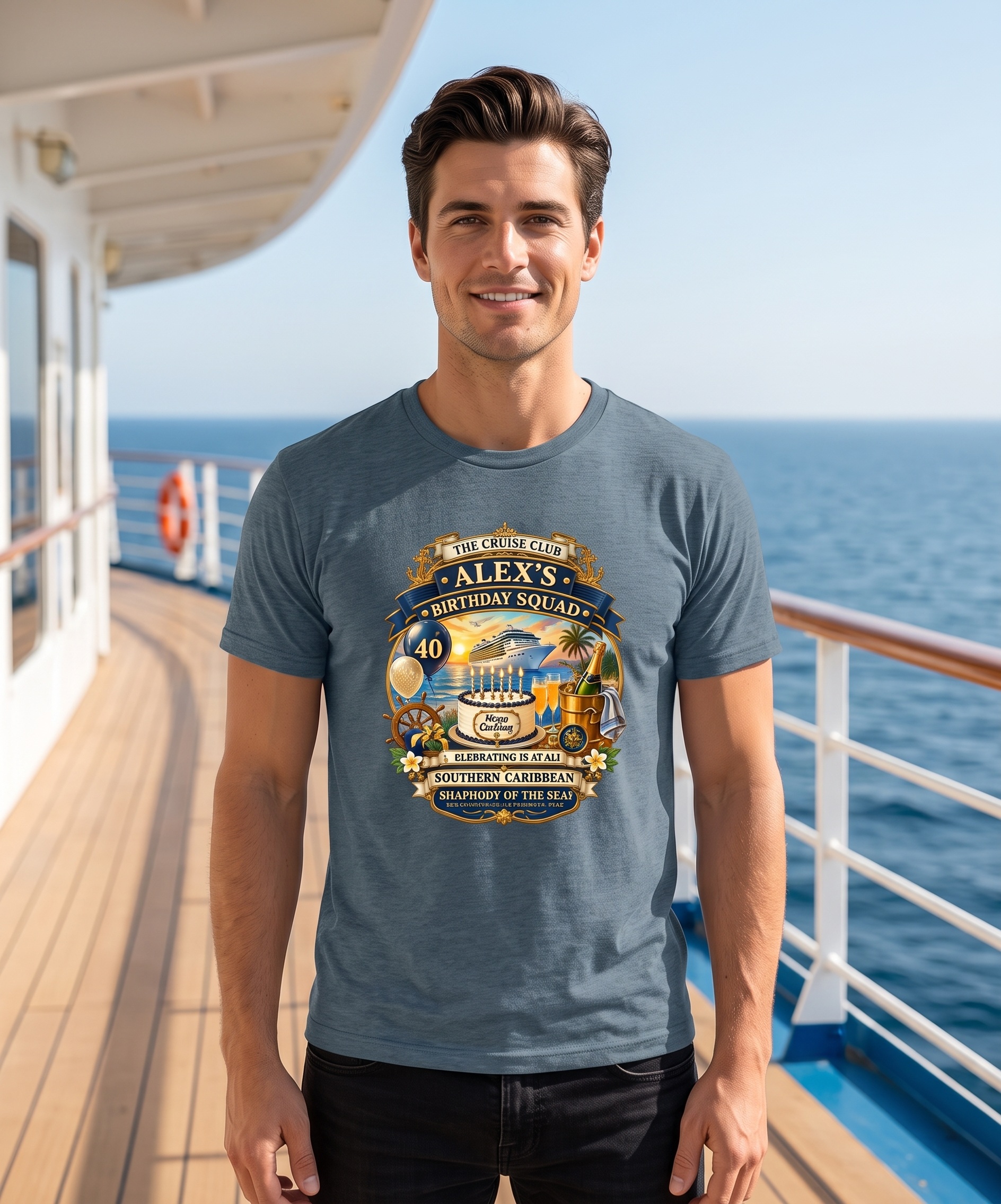 Personalized Birthday Squad Cruise Shirt – Slate Men’s Mockup