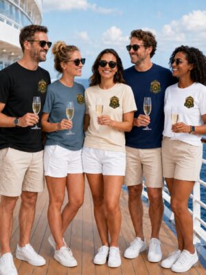 Prosecco Crew Left Chest Wine Group Cruise Deck Mockup